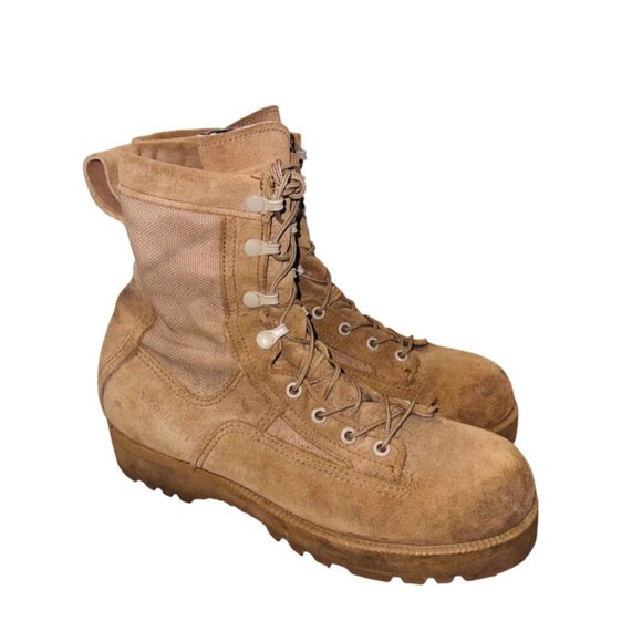 Wellco Military Tactical Combat Boots 7.5N Tan Suede Durable Sole Dessert - Picture 1 of 13